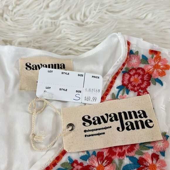 SAVANNA JANE EMBROIDERY MINI DRESS-NWT SIZE S - Picture 7 of 11